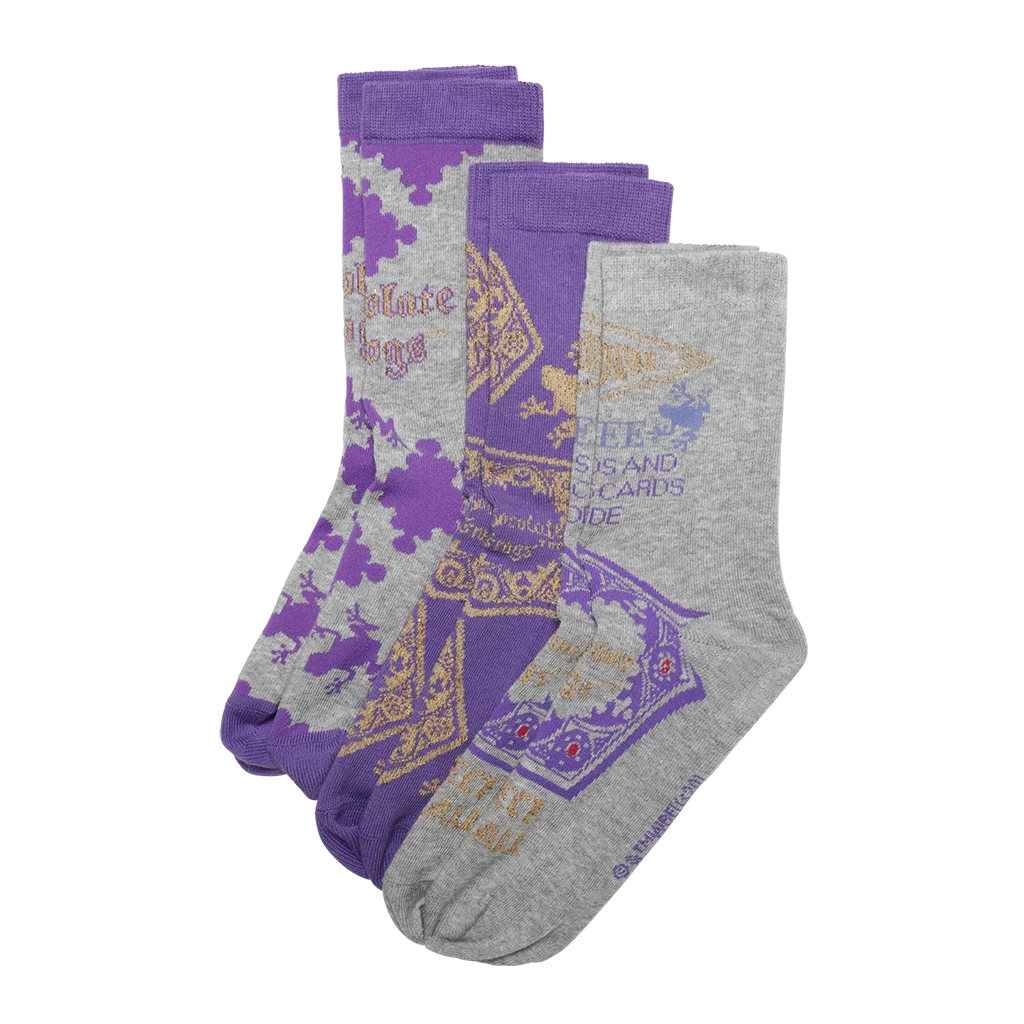 Warner Bros Chocolate Frog 3pk Socks 3 Warner Bros Chocolate Frog 3pk Socks